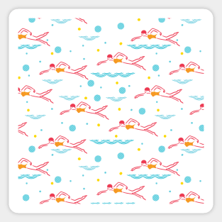 Swimming Gives Me Immense Satisfaction Pattern Sticker